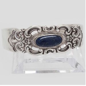 Towle Duchess Sterling Flower Lapis Lazuli Cuff